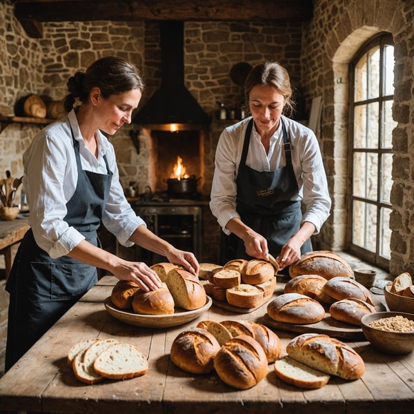 Où trouver une location de vacances en France avec des ateliers de fabrication de pain et des visites de châteaux?