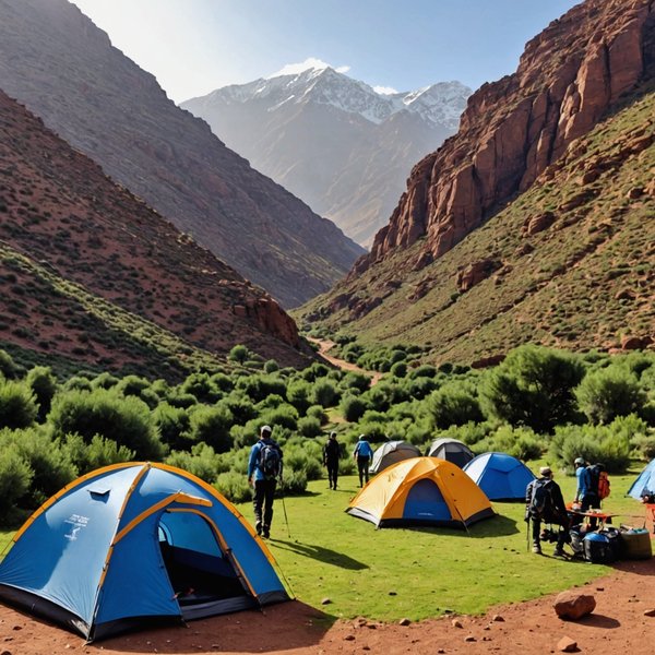 Comment organiser un camping pour une expédition de trek sur les sentiers de l'Atlas marocain?